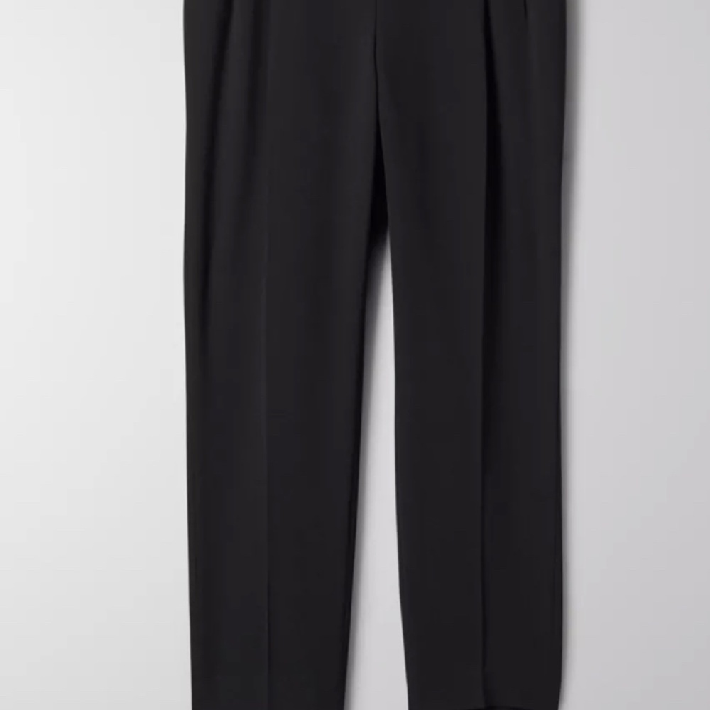 ARITZIA Babaton Cohen Cropped Mid-Rise Pleated Trouser Pants, Black, Size 4 - Picture 4 of 16